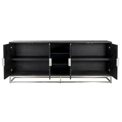 Richmond Interiors 4-türiges Sideboard Blackbone Silber | 225x90 cm