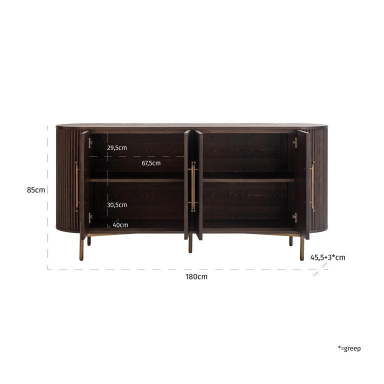 Richmond Interiors 4-türiges Sideboard Luxor | Braun