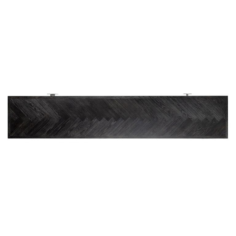 Richmond Interiors 4-türiges TV Lowboard Blackbone Silber | 220x42,5 cm