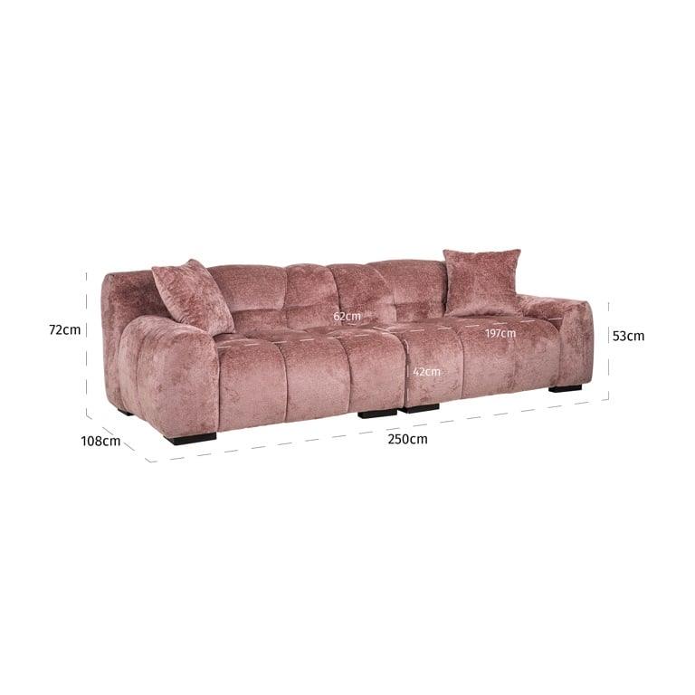 Richmond Interiors Chenille Sofa Charelle | rosé