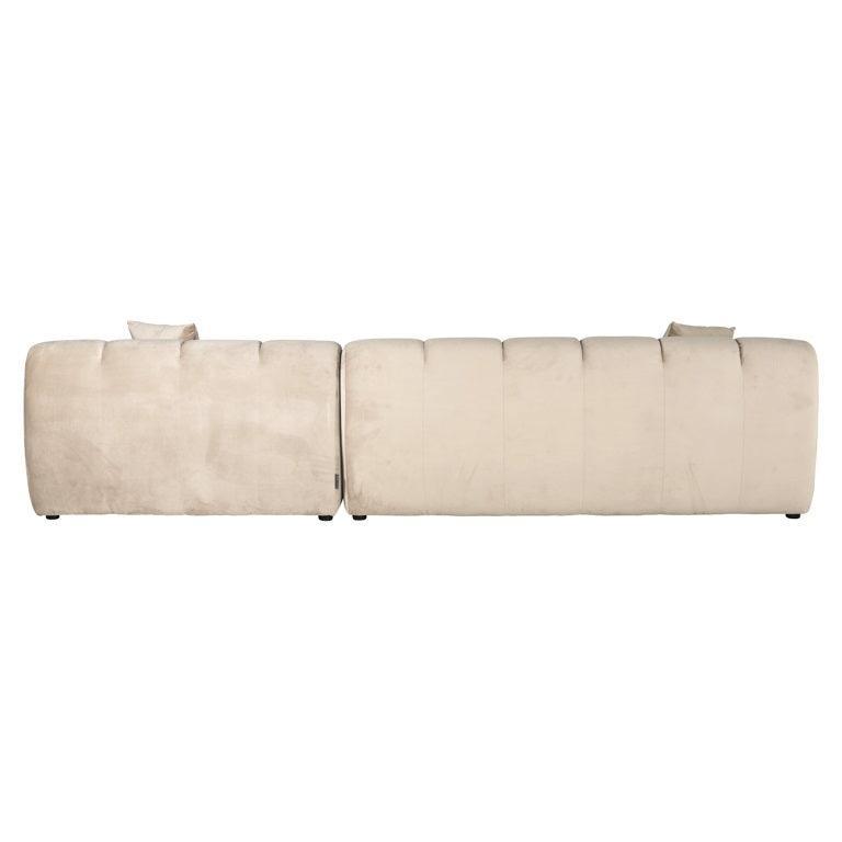 Richmond Interiors Ecksofa Cube 3 Sitzer mit Lounge Rechts | Samt Khaki