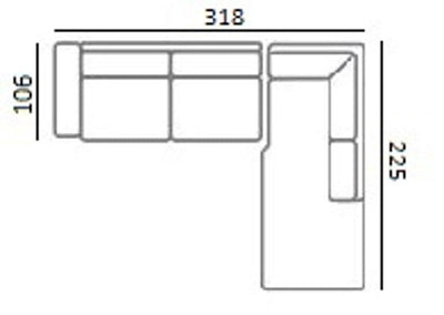 Richmond Interiors Ecksofa Lund 3 Sitzer mit Lounge rechts | cream