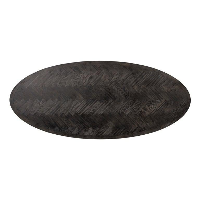 Richmond Interiors Esstisch Blackbone brass Oval 230 (Black rustic)