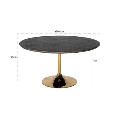 Richmond Interiors Richmond Interiors Runder Esstisch Blackbone Gold | Ø 140 cm Codeso Living