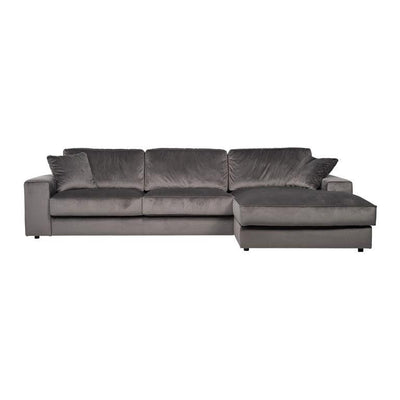 Richmond Interiors Richmond Interiors Samt Ecksofa Santos 2,5 Sitzer mit Lounge rechts | Stone Codeso Living